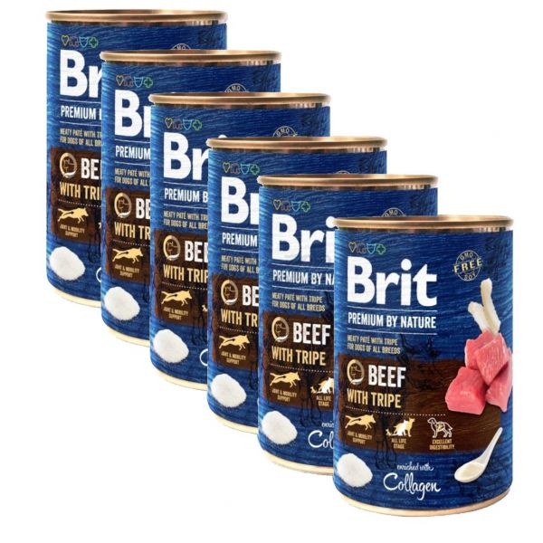 Brit Premium by Nature dog Beef with Tripes 6 x 400 g konzerva