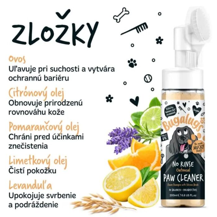 Bugalugs pena na čistenie labiek bez oplachovania pre psov – Oatmeal 200 ml – Obrázok 2