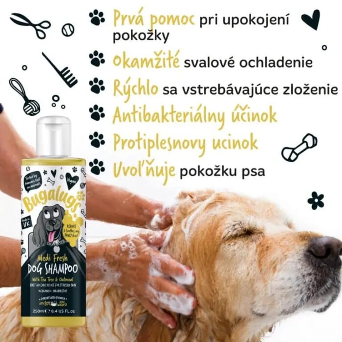 Bugalugs upokojujúci šampón pre psov proti svrbeniu – Medi Fresh – Obrázok 3