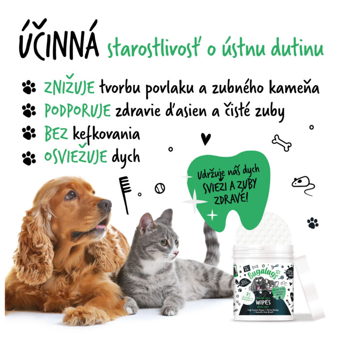 Bugalugs 100% biologicky rozložiteľné utierky na čistenie zubov pre psov 75 ks – Obrázok 2