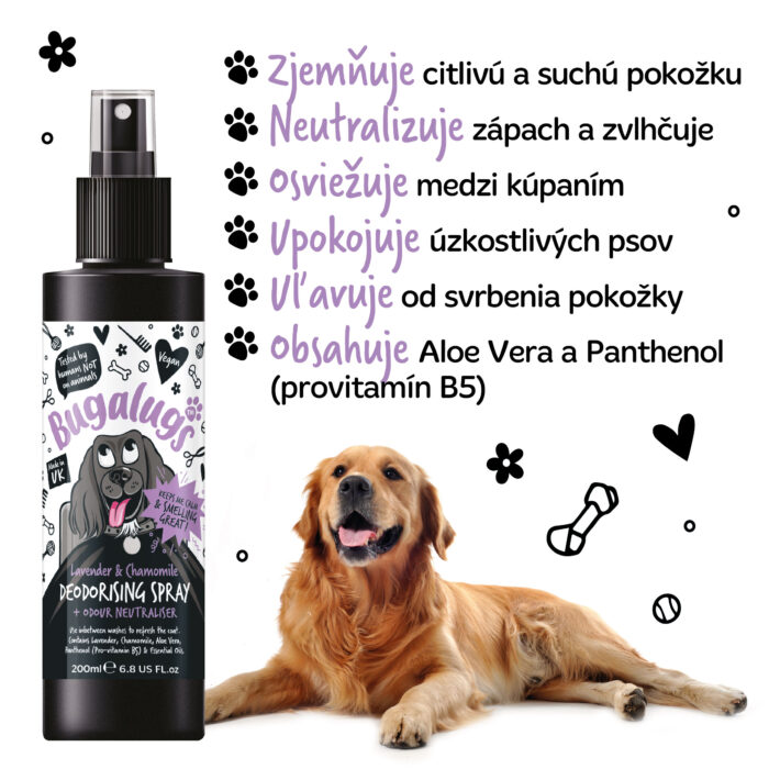 Bugalugs dezodorant pre psov – Levanduľa a Harmanček 200 ml – Obrázok 2