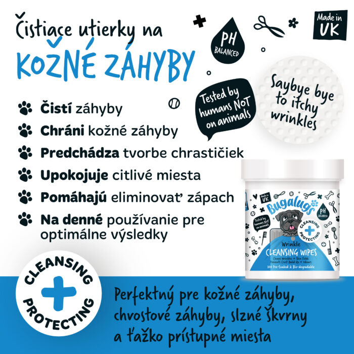 Bugalugs čistiace utierky na kožné záhyby pre psov 100 ks – Obrázok 2