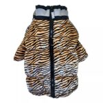 bunda pre psov WILD zlatá - exkluzívna nepremokavá zimná bunda na zips s reflexnými prvkami pre psa