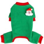 overal pre psov XMAS zelený - teplákový vianočný overal na obliekanie cez hlavu pre psa