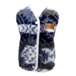 vesta pre psov WINTER modrá - originálna kožušinková hrubá zimná vesta s krúžkom na vodítko a zapínaním zvrchu pre psa