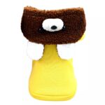 mikina pre psov CUDDLY žltá - najroztomilejšia originálna flísová mikina cez hlavu s huňatou kapucňou a krúžkom na vodítko na chrbte pre psa