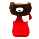 mikina pre psov CUDDLY červená - najroztomilejšia originálna flísová mikina cez hlavu s huňatou kapucňou a krúžkom na vodítko na chrbte pre psa