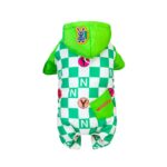 overal pre psov CHESS zelený - hrubý nepremokavý flísom podšitý zimný overal s uchytením na vodítko pre psa