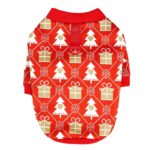 mikina pre psov XMAS červená - mäkká hrubá mikina s vianočným motívom cez hlavu s krúžkom na chrbte pre psa