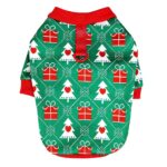 mikina pre psov XMAS zelená - mäkká hrubá mikina s vianočným motívom cez hlavu s krúžkom na chrbte pre psa