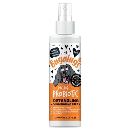 Bugalugs Pre, Post + Probiotic sprej na rozčesávanie srsti pre psov 200 ml na zamotanú srsť